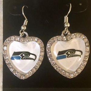 Beautiful Rhinestone Seattle Seahawks Earrings
